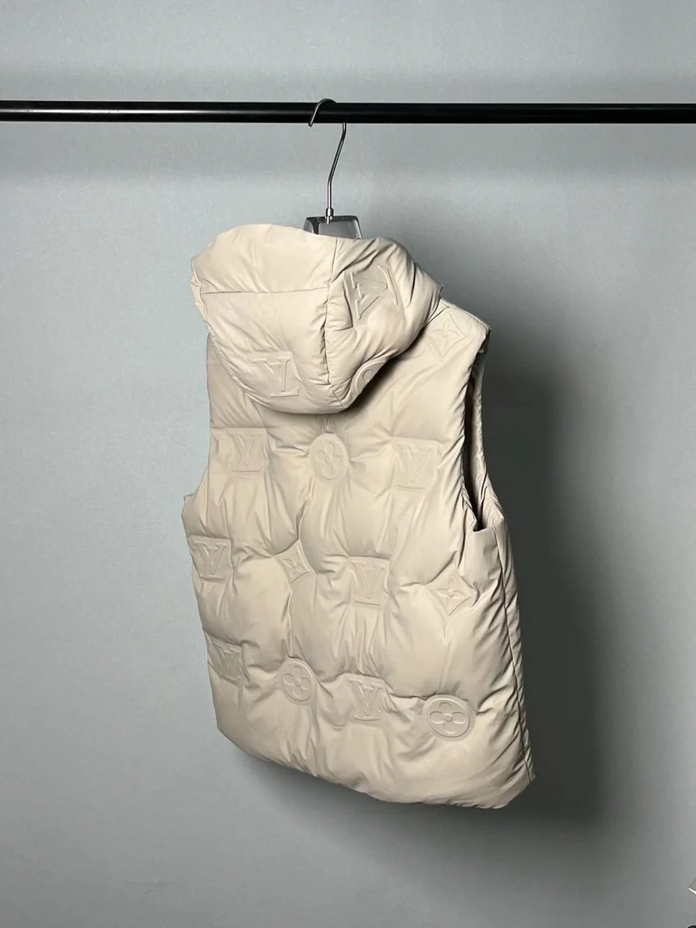 Louis Vuitton Cream Quilted Monogram Hooded Puffer Vest🦋